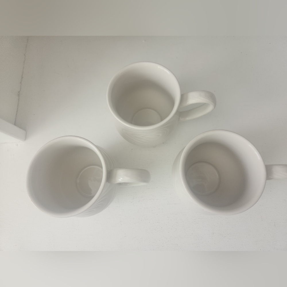 Temptations White Woodland Embossed Mug Set Of Three 16oz - Picture 2 of 7